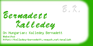 bernadett kalledey business card